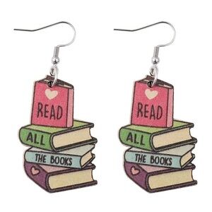 Colorful Book Stack Earrings